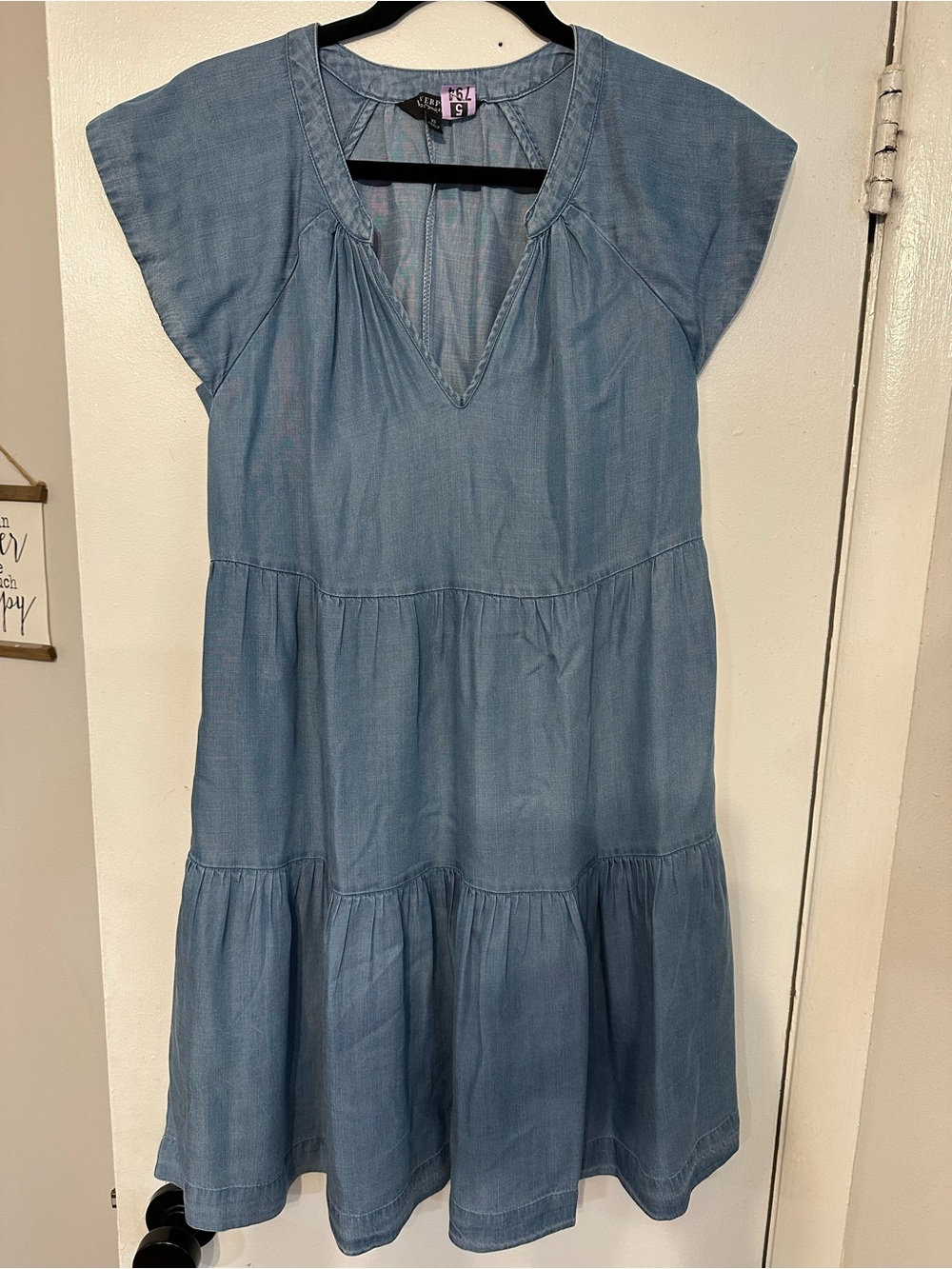 Liverpool Light Blue Chambray Midi Dress